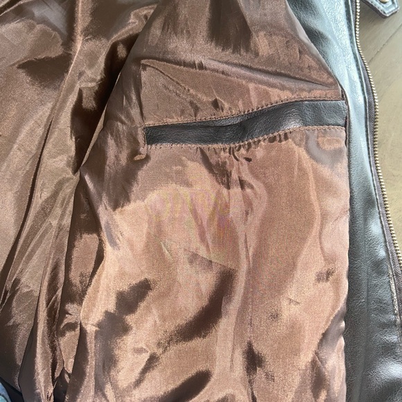 Men's Black Leather Jacket with Stripes - Picture 8 of 12